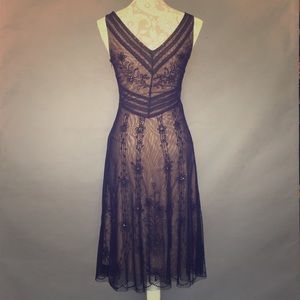 BCBG Sheer Tulle & Lace Cocktail Dress Size 2